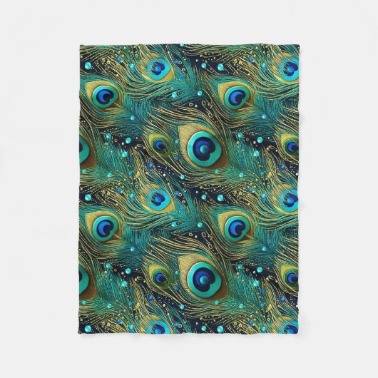Peacock Passion Throw Kissen Fleecedecke (Vorderseite)