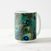 Peacock Passion Throw Kissen Kaffeetasse (VorderseiteRechts)