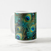 Peacock Passion Throw Kissen Kaffeetasse (Vorderseite Links)