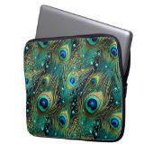Peacock Passion Throw Kissen Laptopschutzhülle (Vorderseite Links)