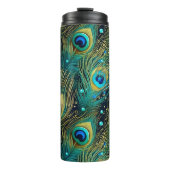 Peacock Passion Throw Kissen Thermosbecher (Vorderseite)