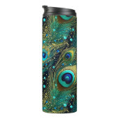 Peacock Passion Throw Kissen Thermosbecher (Nach rechts gedreht)