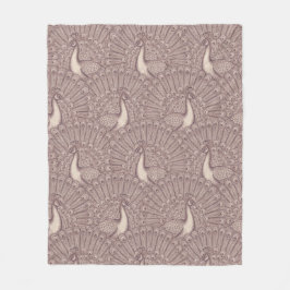 peacock pattern fleecedecke