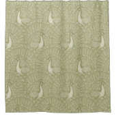 peacock pattern sage green duschvorhang (Vorderseite)