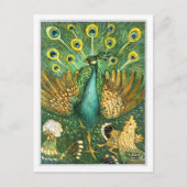 Peacock - Pauw met Kippen - Theo van Hoytema Postkarte (Vorderseite)
