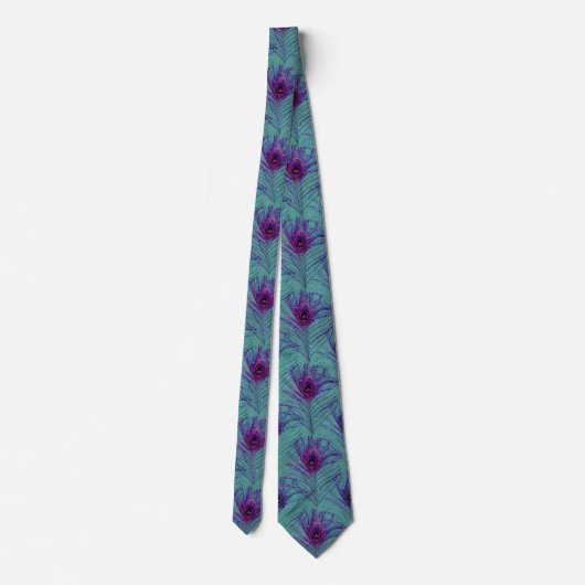 Peacock Peacock Feathers Blue Neck Tie Necktie Krawatte (Rückseite)