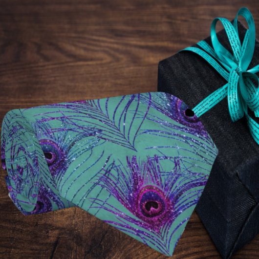 Peacock Peacock Feathers Blue Neck Tie Necktie Krawatte