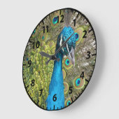 Peacock Peacocks Birds Clock Große Wanduhr (Winkel)