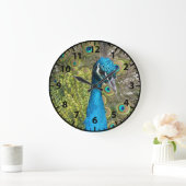Peacock Peacocks Birds Clock Große Wanduhr (Zuhause)