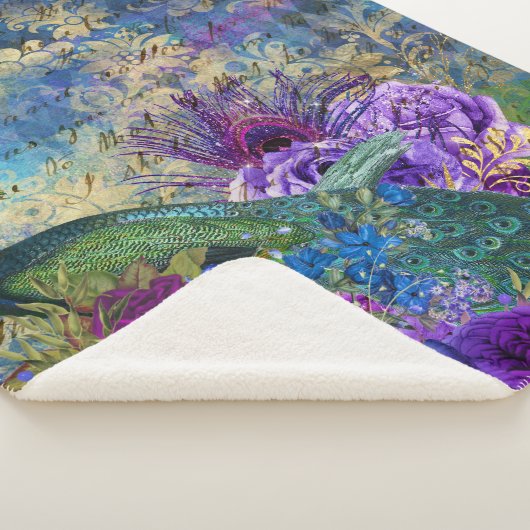 Peacock Peacocks Large Sherpa Blankon Sherpadecke (3/4)