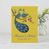 Peacock-Peahen Save the Date (Senf) (Stehend Vorderseite)