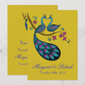 Peacock-Peahen Save the Date (Senf) (Vorne/Hinten)