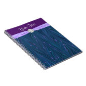 Peacock Pearls Lila Aquamarin Blue Spiral Notebook Notizblock (Rechte Seite)
