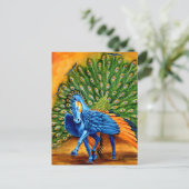 Peacock Pegasus Postkarte (Stehend Vorderseite)