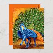 Peacock Pegasus Postkarte (Vorne/Hinten)