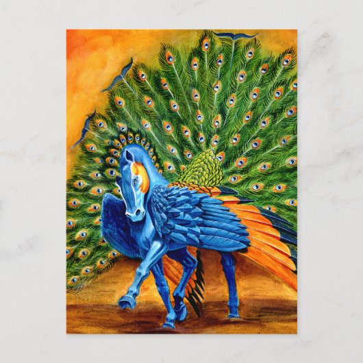 Peacock Pegasus Postkarte (Vorderseite)