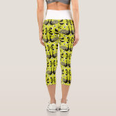 Peacock Pfau Bird Folk Capri Leggings (Rückseite)