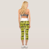 Peacock Pfau Bird Folk Capri Leggings (Rückseite)