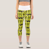 Peacock Pfau Bird Folk Capri Leggings (Vorderseite)