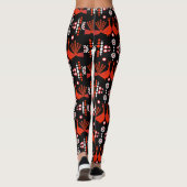 Peacock Pfau Bird Folk Leggings (Rückseite)