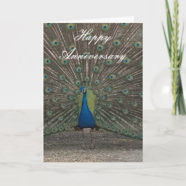 PEACOCK PHOTO ANNIVERSARY GREETING CARD KARTE