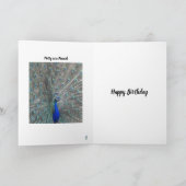 PEACOCK PHOTO HAPPY BIRTHDAY GREETING CARD KARTE (Innenseite)