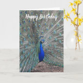 PEACOCK PHOTO HAPPY BIRTHDAY GREETING CARD KARTE (Gelbe Blume)