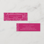 Peacock Pink, einfach floral Mini Visitenkarte (Vorne/Hinten)