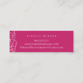 Peacock Pink, einfach floral Mini Visitenkarte (Rückseite)