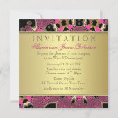 Peacock Pink Funky New Years Party Einladungen (Rückseite)