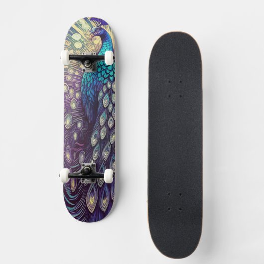 Peacock Plumage Skateboard (Vorderseite)