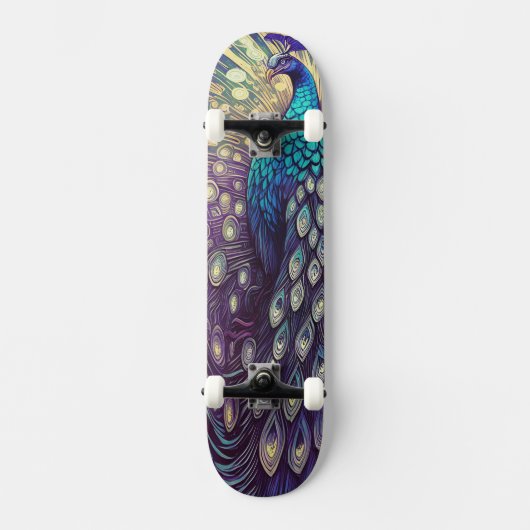 Peacock Plumage Skateboard (Vorderseite)