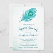 Peacock Plume Bridal Dusche Einladungen (Vorderseite)