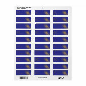 Peacock Plume in Gold und Navy Blue (Vorne)