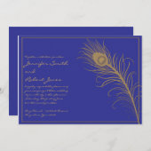 Peacock Plume Wedding Einladung (Vorne/Hinten)