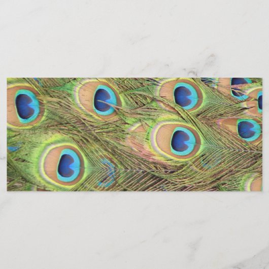 Peacock Plume Wedding Reception Menu Menükarte (Rückseite)