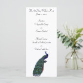 Peacock Plume Wedding Reception Menu Menükarte