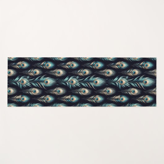 Peacock Plumes Yogamatte (Vorderseite (Horizontal))