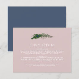 Peacock Poise | Hochzeitsgast Peach Enclosure Card Begleitkarte