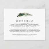 Peacock Poise | Wedding Guest Info Enclosure Card Begleitkarte (Vorderseite)