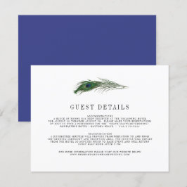 Peacock Poise | Wedding Guest Info Enclosure Card Begleitkarte