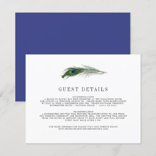 Peacock Poise   Wedding Guest Info Enclosure Card Begleitkarte