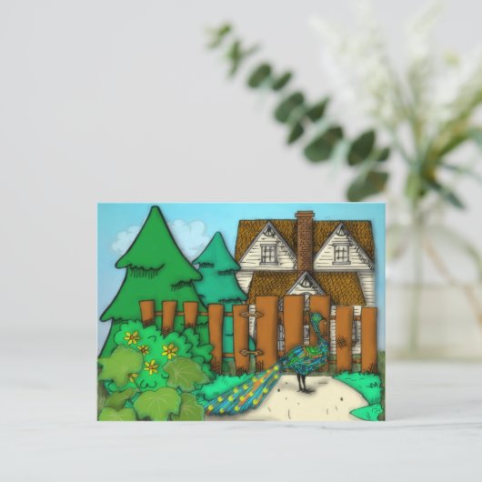 Peacock-Pop Postkarte (Stehend Vorderseite)