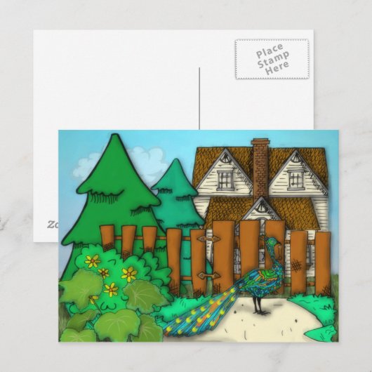 Peacock-Pop Postkarte (Vorne/Hinten)