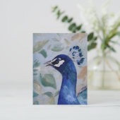 Peacock Portrait Postkarte (Stehend Vorderseite)