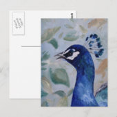 Peacock Portrait Postkarte (Vorne/Hinten)