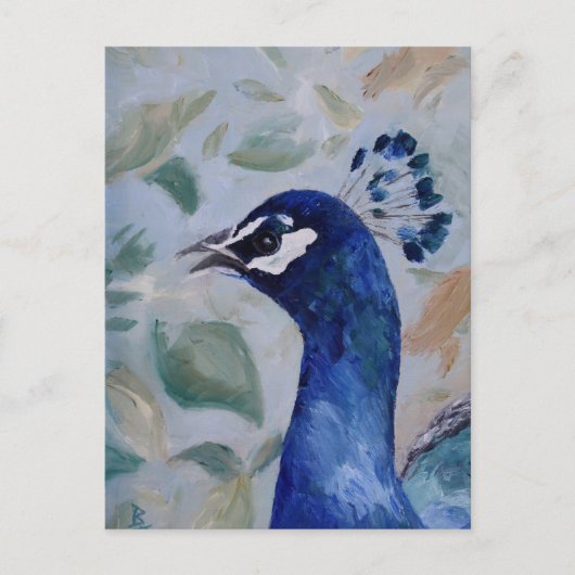 Peacock Portrait Postkarte (Vorderseite)
