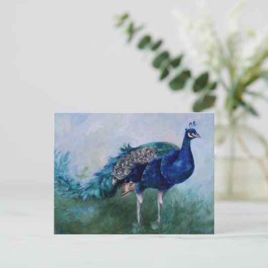 Peacock Postcard Postkarte (Stehend Vorderseite)