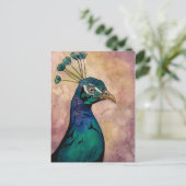 Peacock Postkarte (Stehend Vorderseite)