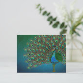 Peacock Postkarte (Stehend Vorderseite)